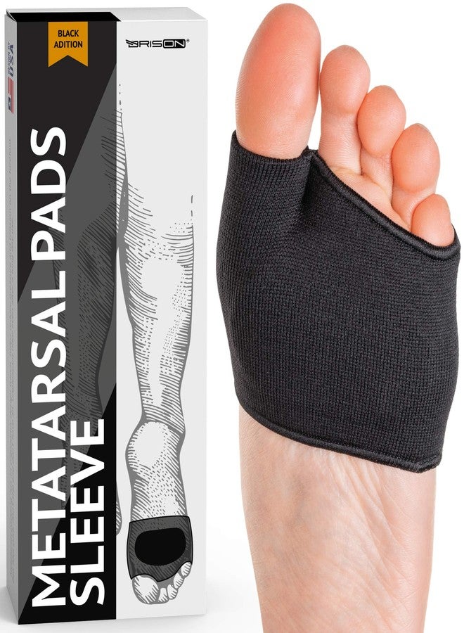 Brison Podiatrist-Designed Metatarsal Pads for Women & Men - Ball of Foot Cushions for Pain Relief Metatarsalgia Morton's Neuroma Calluses 1 Pair (Black, M/S) - Image 1